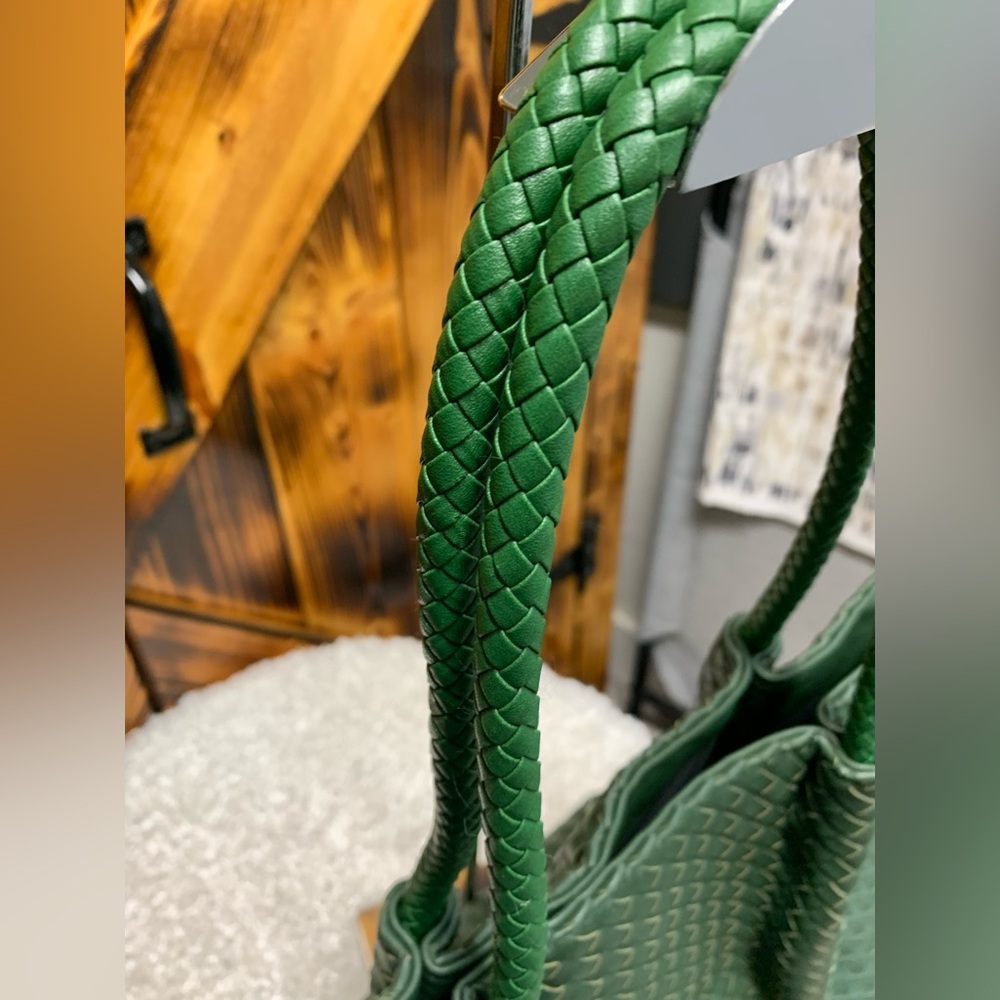 Green Woven Hobo Tote Bag - Picture 5 of 12